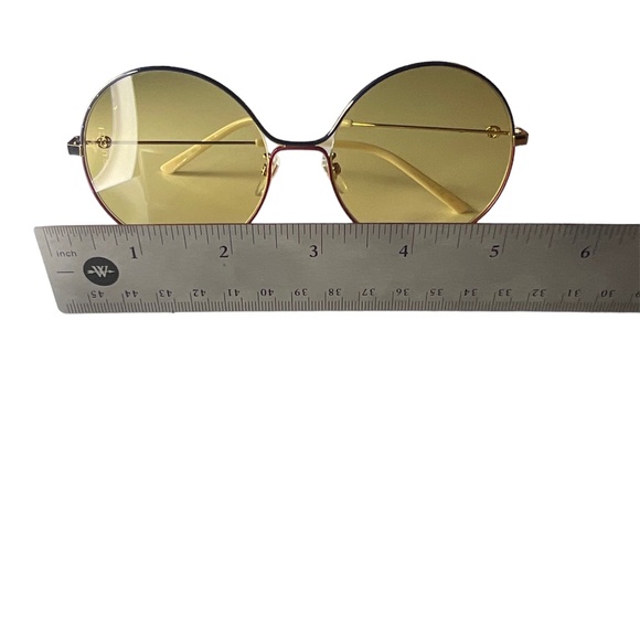 GUCCI Oversize- 70’s Style Round Yellow Tint Sunglasses - Picture 2 of 16